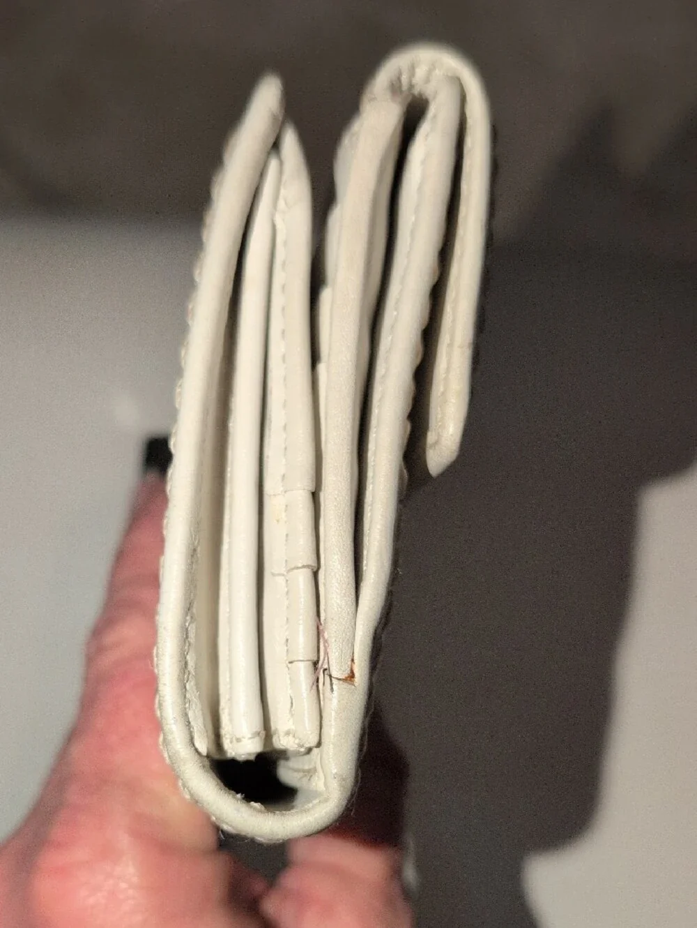 Coach Cream Leather Turnlock Wallet with Silver Hardware